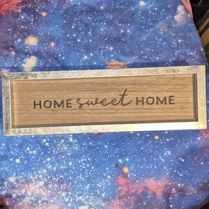 Galaxy Print Cushion with 'Home Sweet Home' Sign